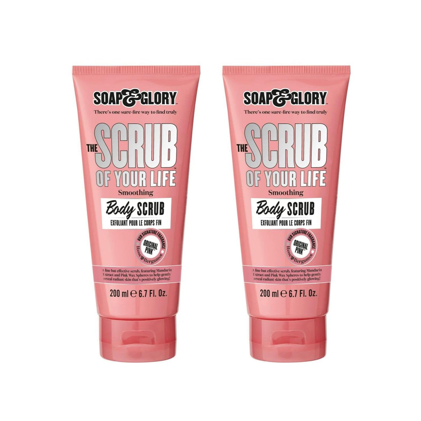 Soap & Glory Original Pink The Scrub Of Your Life Exfoliating Body Scrub - Smoothing & Buffing Vegan Scrub - Rose & Bergamot Body Polish with Shea Butter & Vitamin E (200ml)