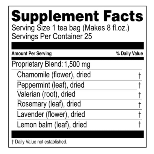 Hyleys Sleep Tea, Chamomile, Valerian Root & Lavender, Natural, 25 Tea Bags
