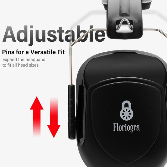 Floriogra 2 Pack 34dB Noise Canceling Headphones For Shooting, Hearing Protection Earmuffs, Ear Protection Headphones, Thickened Headband Ear Muff For Noise Reduction for Shooting, Construction,Mowing