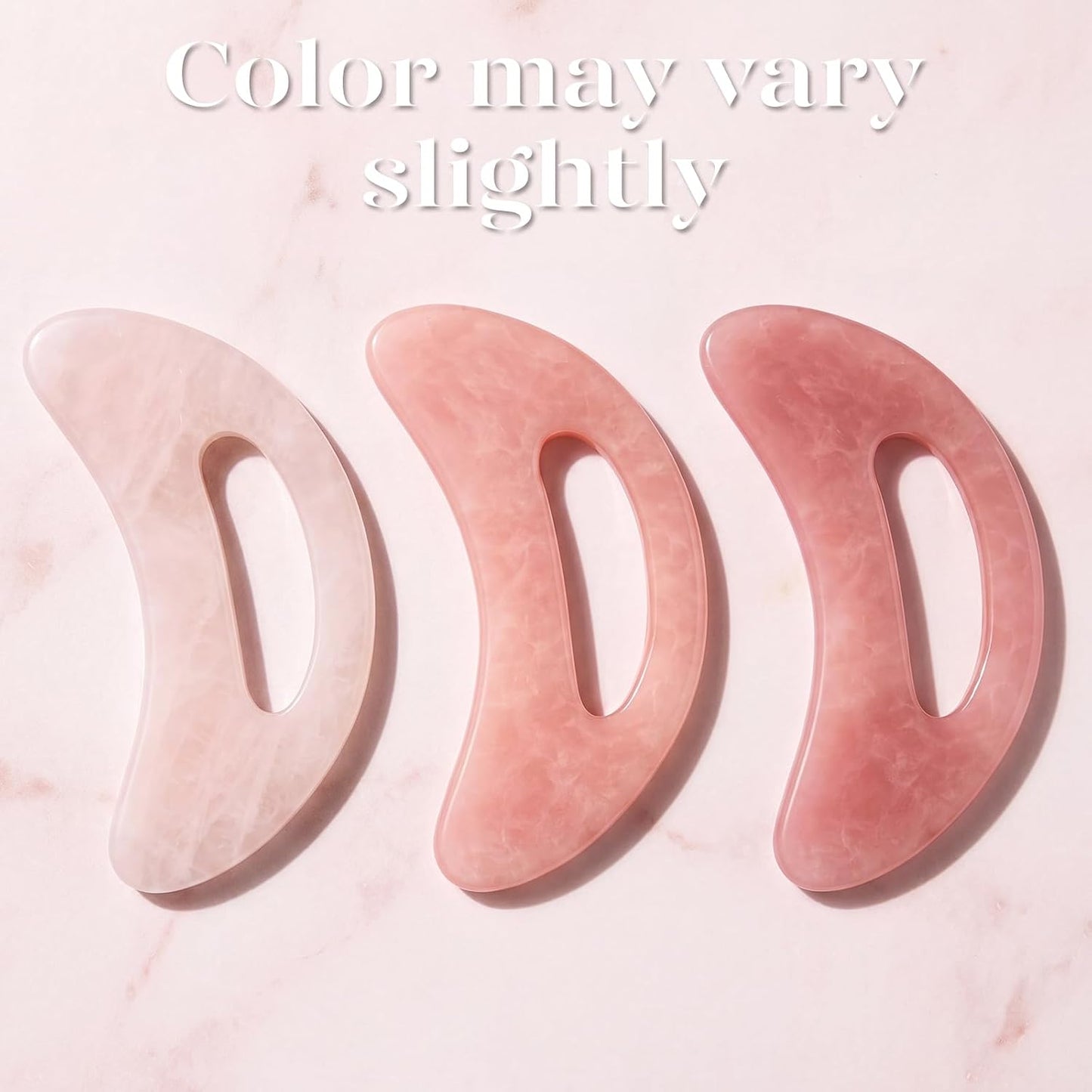 BAIMEI IcyMe Natural Rose Quartz Gua Sha Facial Sculpt Massage Tool-Pink