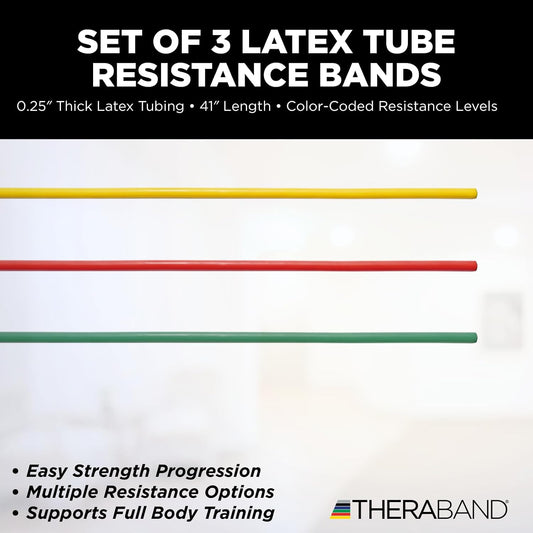 THERABAND Resistance Tubes, Band, Exercise, Set