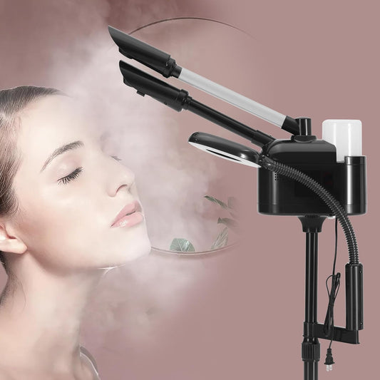 Artist hand Facial Steamer Professional 3 in 1 Hot and Cold Facial Steamer with 5X LED Magnifying Lamp, Esthetician Face Steamer Fast Heating for Beauty Salon Spa Home Use