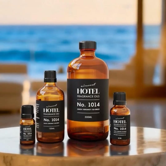 AirScent Hotel Diffuser Oil No. 1014 - Iconic 5-Star Hotel Blend - 120 mL | Lemon Bergamot Sea Breeze - Coastal Blend - Fragrance Oil for Ultrasonic and Waterless Diffusers and Crafting