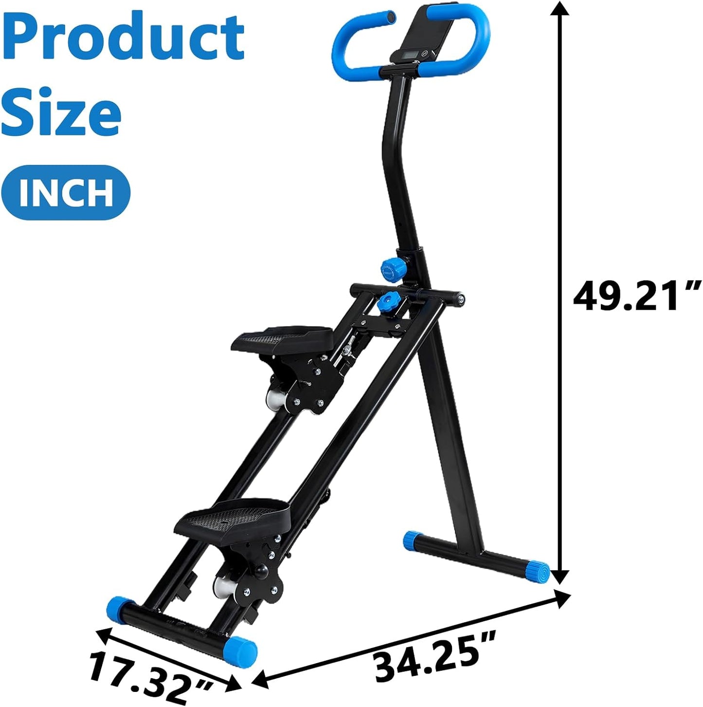 Stair Stepper for Home Gym Exercise, Vertical Climber Exercise Machine for Full Body Workout, Compact Folding Cardio Exercise Climber with Adjustable Handlebar (Blue)