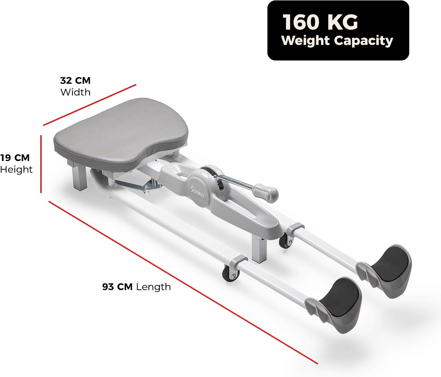 Sunny Health & Fitness Full Body Stretch Machine for Home Gym, Back Stretcher & Flexibility Trainer with Pivoting Seat, Foam Rollers, Safety Straps, Handlebar & SunnyFit App