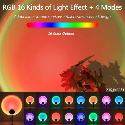Sunset Lamp Projector, Romantic Gift for Her, RGB Bedroom Light