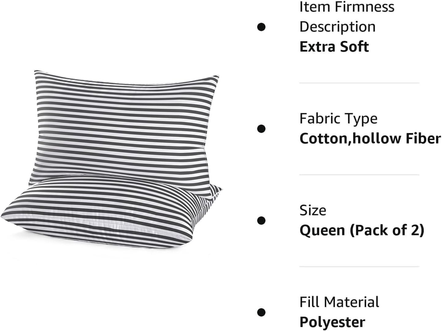 EIUE Hotel Collection Bed Pillows for Sleeping 2 Pack Queen Size,Pillows for Side and Back Sleepers,Super Soft Down Alternative Microfiber Filled Pillows,20 x 30 Inches