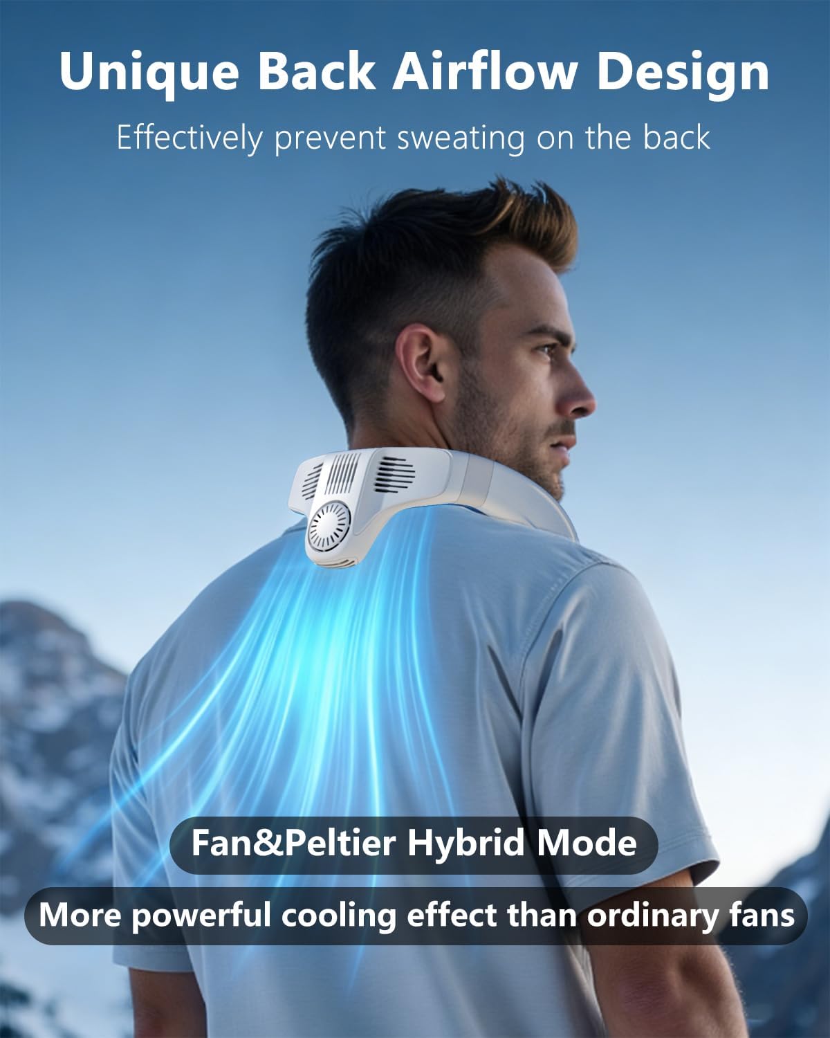 Neck Fan Air Conditioner, Wearable Bladeless Fan with Cooling Plate