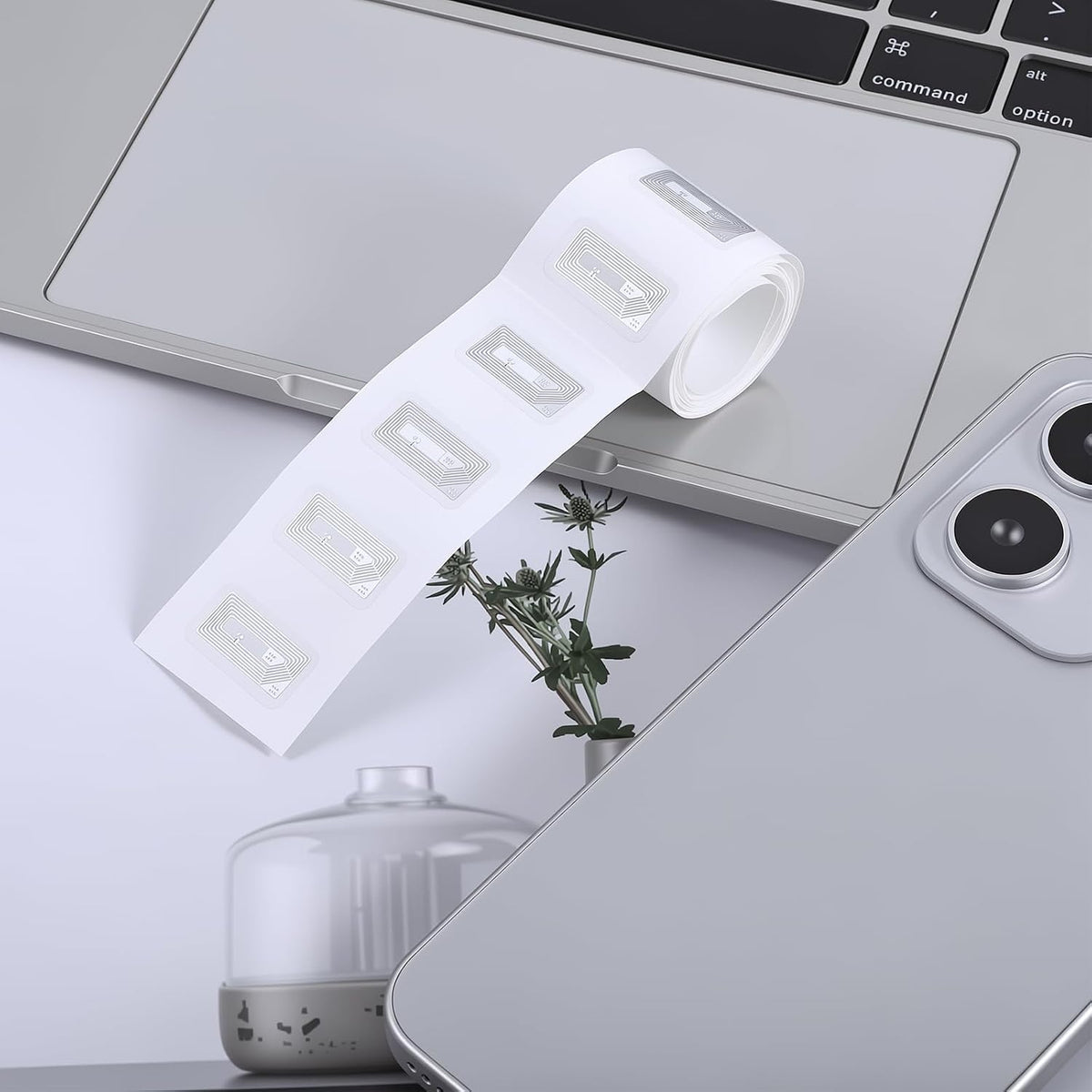 NFC Tags Sticker with NTAG215 Chip 100 Pcs (Transparent)