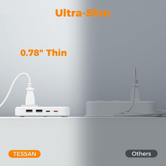 TESSAN 67W Charging Station USB C Power Strip with 5ft Extension Cord