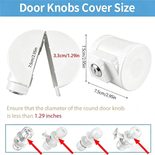 Door Knob Lock-Out Device – Prevents Turning of Door Knob and Access to Keyhole, Can be Used for Home Rentals,Evictions,Job Sites & More – Keyed Alike,ChildProof knob Lock Cover,White(1 Pack)