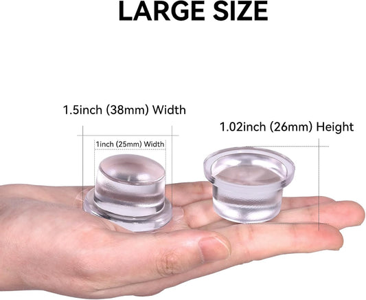 Upgraded Door Bumper 1.5" Clear Silicone | Self-Adhesive Door Knob Wall Protector |Large Rubber Door Stops for Wall Protection & Noise Reduction