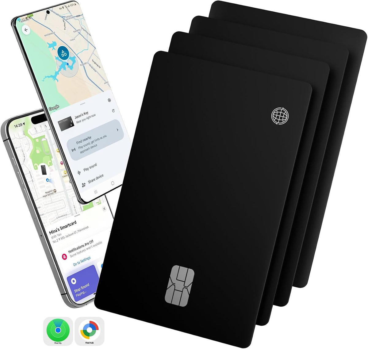 Dual-Platform Wallet Tracker Card, Wireless Rechargeable 0.07in Slim Tracking Card,Work with Apple Find My & Google's Find Hub, Item Locator, Credit Card Size Tracker, IP68 Waterproof, Keys, Bags