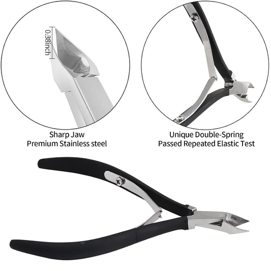 YINYIN Cuticle Trimmer with Cuticle Pusher and Cutter, Professional Stainless Steel Nippers, Cutter Clippers, Cuticle Remover, Pedicure Manicure Tools for Fingernails and Toenails, Sliver