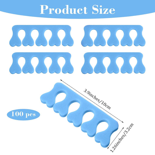 100 Pcs Sponge Toe Separators Soft Finger Separators Premium Pedicure Tool Kit Flexible Toe Divider Spacer for Polishing Pedicure Manicure Coating Nail Art Beauty Accessories (Pink)