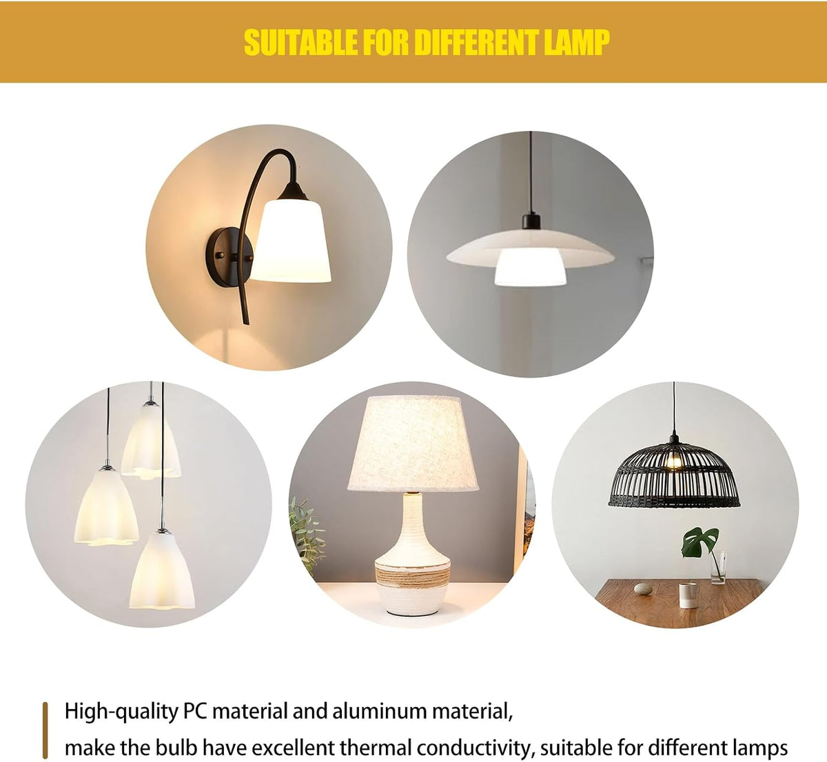Emergency Rechargeable Bulbs 6Pk,A21 9W 60WEq,1200mAh WW for Power Cut Camp
