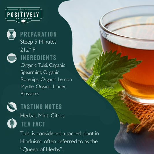 Organic Positively Tea Company, Lavender Chamomile, Herbal Tea, Loose Leaf, 16 Ounce