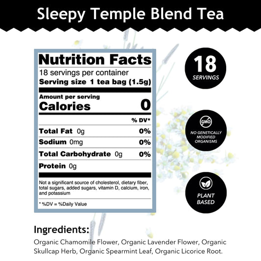 Buddha Teas Organic Sleepy Temple Blend - Herbal Tea, Caffeine Free