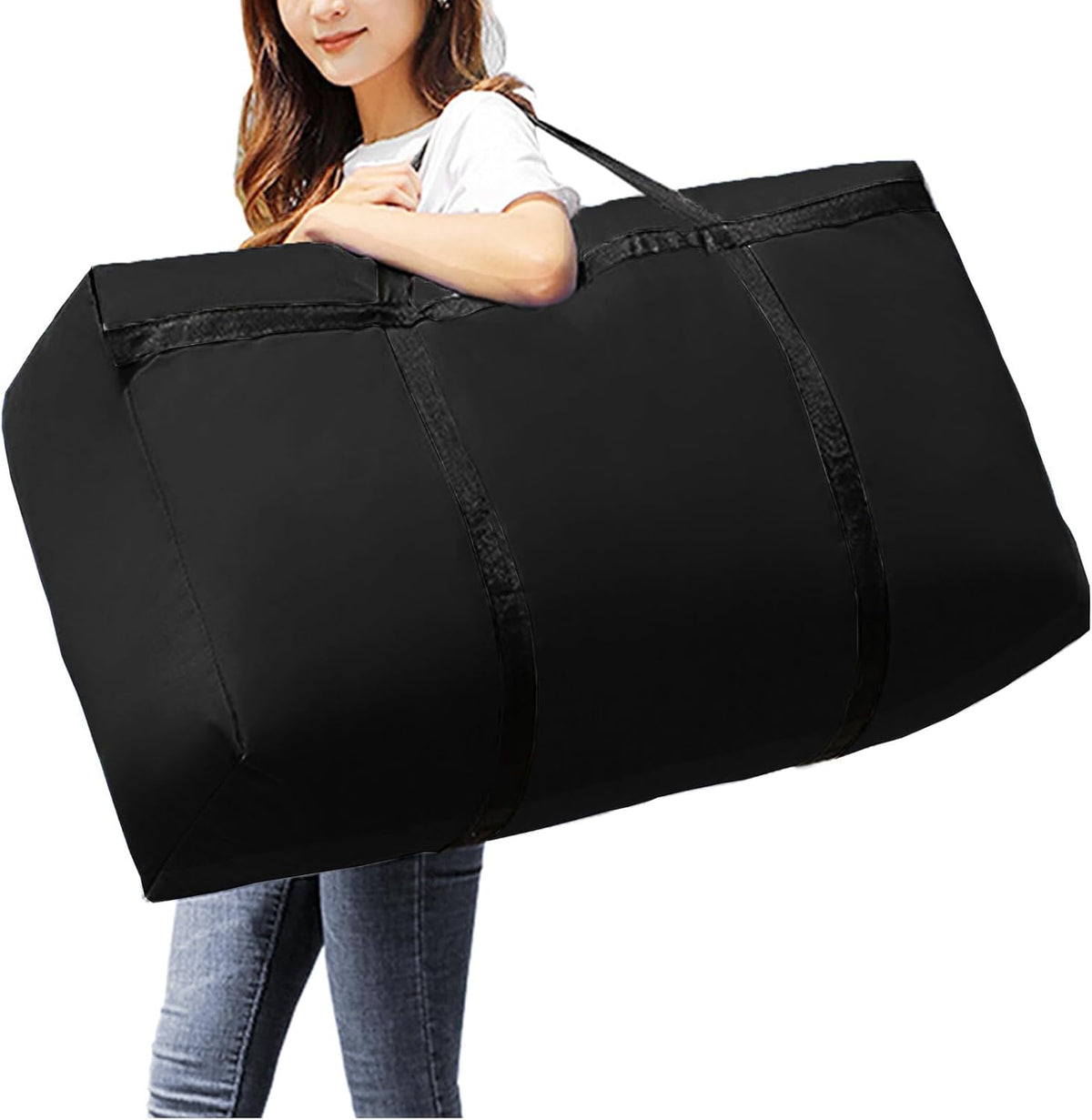 WITERY 180L/47.5 Gallons Extra Large Storage Bags Jumbo Duffle Bag for Travel Moving Totes Boxes Heavy Duty Stronger Handles Zippers Reusable Storage Totes for Bassinet Clothes Blankets Dorms