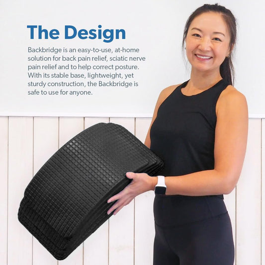 (Grey), Adjustable Lower & Upper Back Stretcher For Lumbar Support Spine Alignment & Back Pain Relief By Renowned Kinesiologist Dr. Sinett