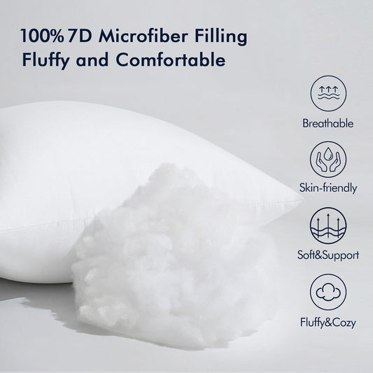 MIULEE Throw Pillow Insert Premium Pillow Stuffer Sham Rectangle for Decorative Cushion Bed Couch Sofa 12x20 Inch - Colors A