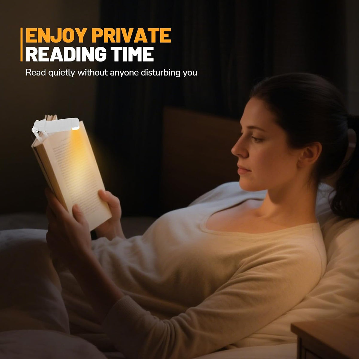 Book Reading Light Rechargeable Clip on Book Lamp with 3 Color Temperatures