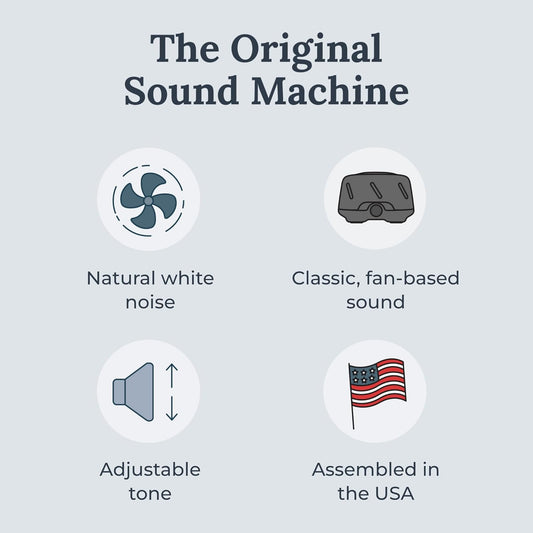 Yogasleep Dohm Uno White Noise Sound Machine, Real Fan Inside for Non-Looping White Noise, Sleep Aid, Office Privacy & Meditation for Adults & Baby, Registry Gift (White)