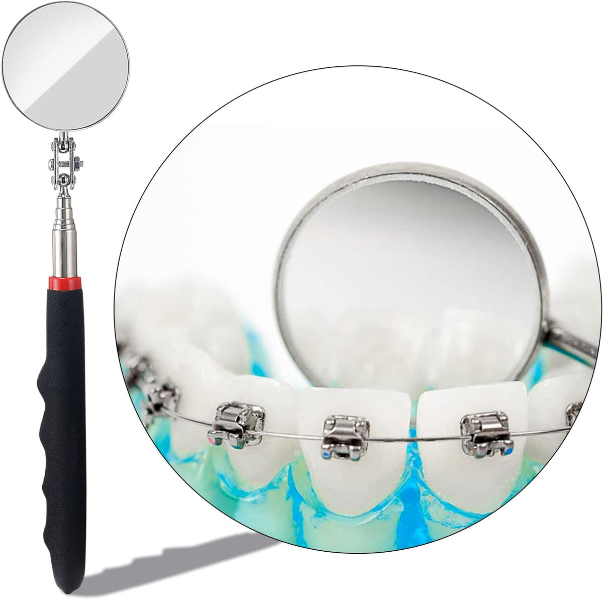 4PCS Telescoping Inspection Mirror LED Lighted Inspection Mirror