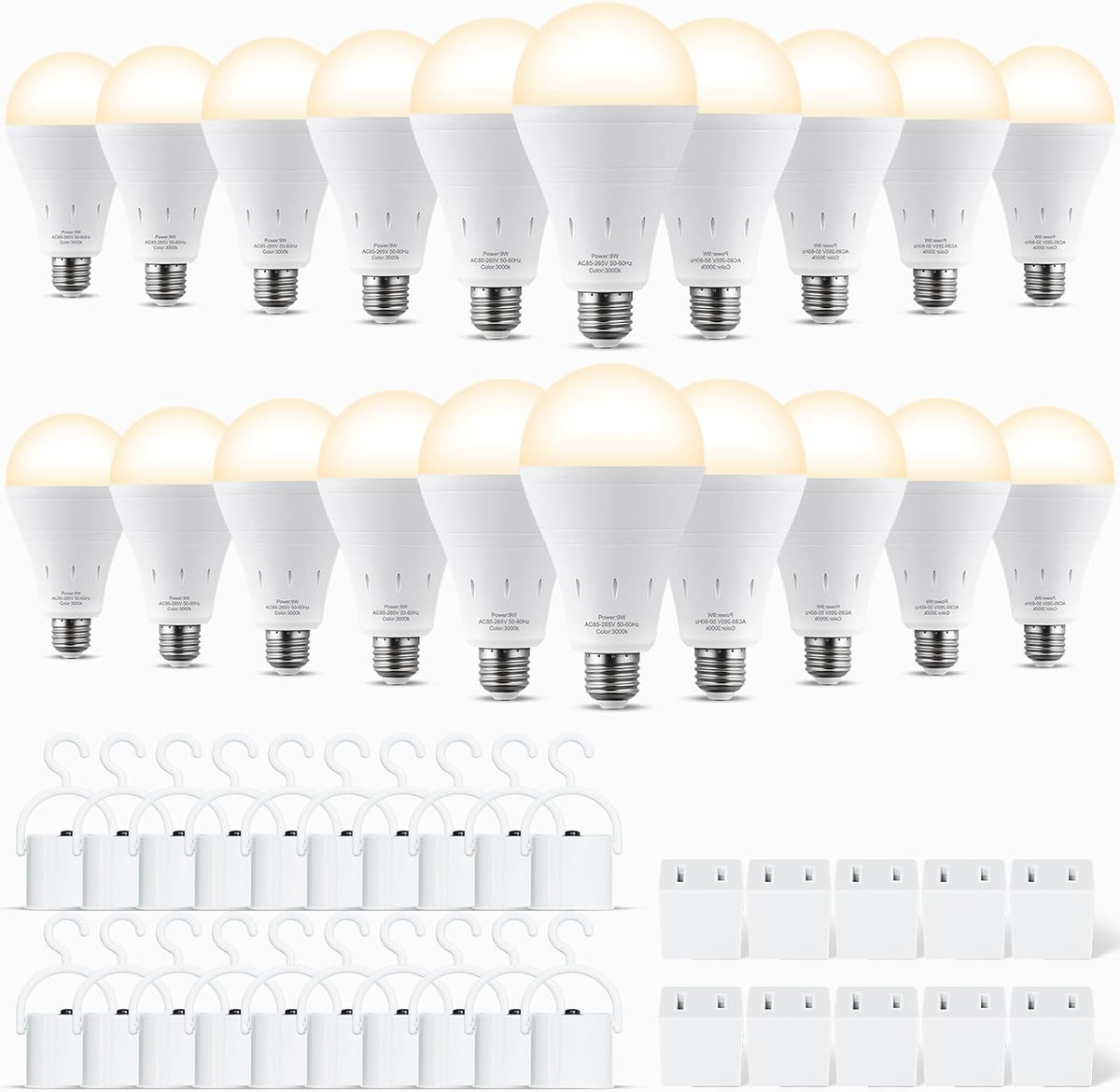 DEBAOBULB Rechargeable Emergency Light Bulbs, Battery Powered LED Light Bulb 6000K Daylight E26 120 Volt 9W 60W Equivalent with 1200mAh for Home Power Outage Camping Hurricane