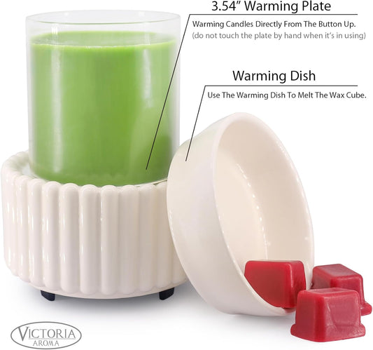 VICTORIA AROMA Ceramic Wax Melt Warmer 3-in-1 Candle Wax Warmer for Scented Wax Melter Electric Fragrance Wax Burner for Home Office Bedroom Gift & Decorโฆ
