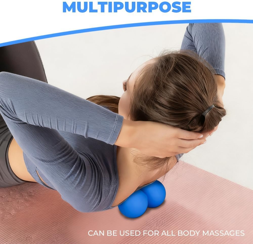 KYKJEYDD Peanut Massage Ball - Double Lacrosse Ball for Deep Tissue Massage & Myofascial Release, Medium Density Trigger Point Therapy Tool for Muscle Pain Relief, Neck, Back, Feet Father Day Gift