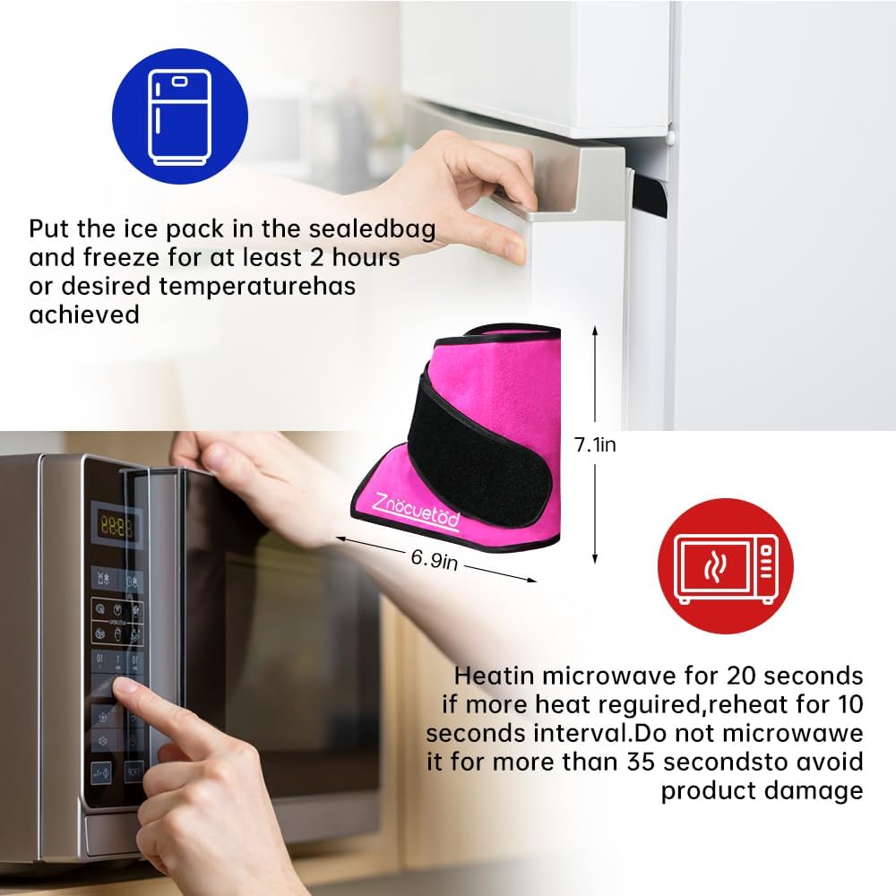 Ankle Ice Pack Wrap for Foot Heel Pain Relief Swelling Reusable Gel Ice Cold Packs Compression for Achilles Tendonitis Plantar Fasciitis Sprained Ankles Swollen Feet Surgery Recovery Heel Spur