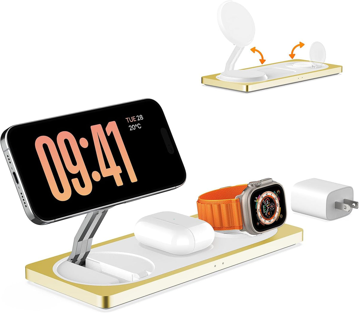 PETINO 3 in 1 Wireless Charging Station for Apple Devices with MagSafe