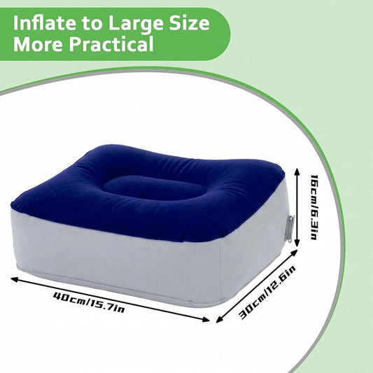 Inflatable Foot Rest for Airplane Travel, Portable Travel Foot Pillow for Office, Home Desk & Car, Adjustable Leg Rest for Economy Flight Comfort(2Pcs)