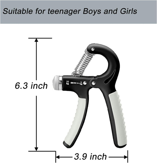 Strengthener Hand Grip 2 Pack Kid Boys Girls Teenager Strength Trainer Number Counter Forearm Finger Wrist Gripper Exerciser 5-30kg Adjustable Stretcher Squeezer Workout