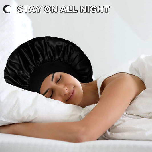 Extra Large Satin Bonnet Hair Cap for Women Men
