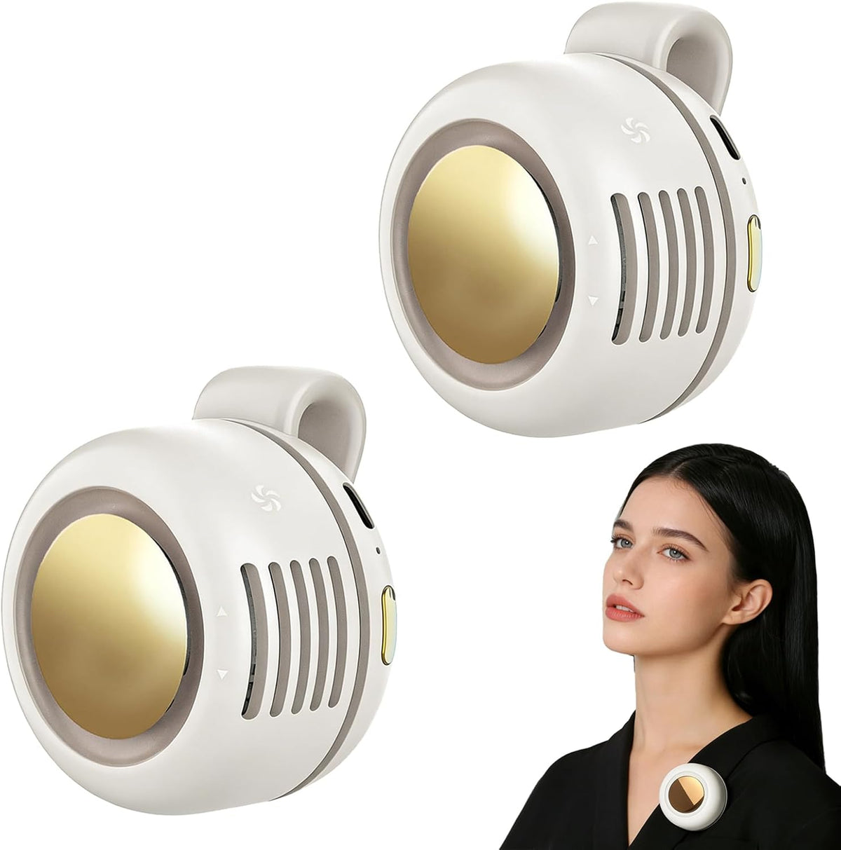 Portable Fan,Clip On Waist Bladeless, Ultra-Quiet Personal Mini Neck Fan