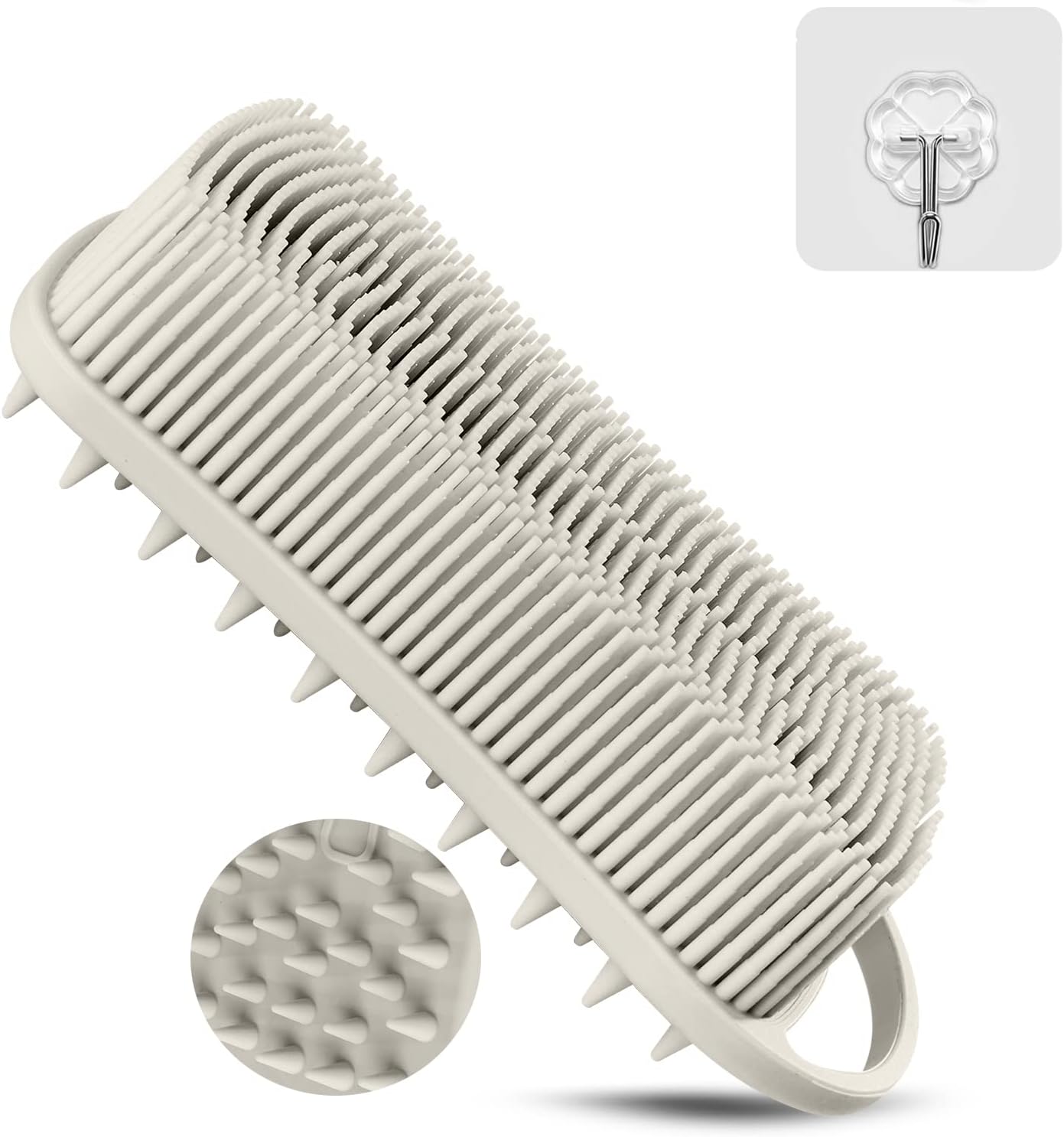 2PCS Silicone Body Scrubber, Loofah for Women, Gentle Exfoliating Shower Cleaner Bath Brush, Rubber Body Wash Deep Cleaning & Exfoliator & Massage, Travel-Friendly for Bathroom