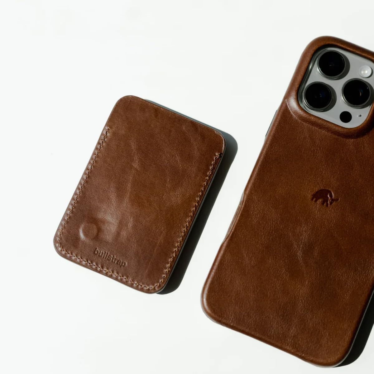 Bullstrap NavSafe Trackable Handcrafted Leather MagSafe Wallet w/Apple® Find My | MagSafe Trackable Find My Wallet for iPhone | Premium Full-Grain Leather Magnetic Card Holder for iPhone | Ocean