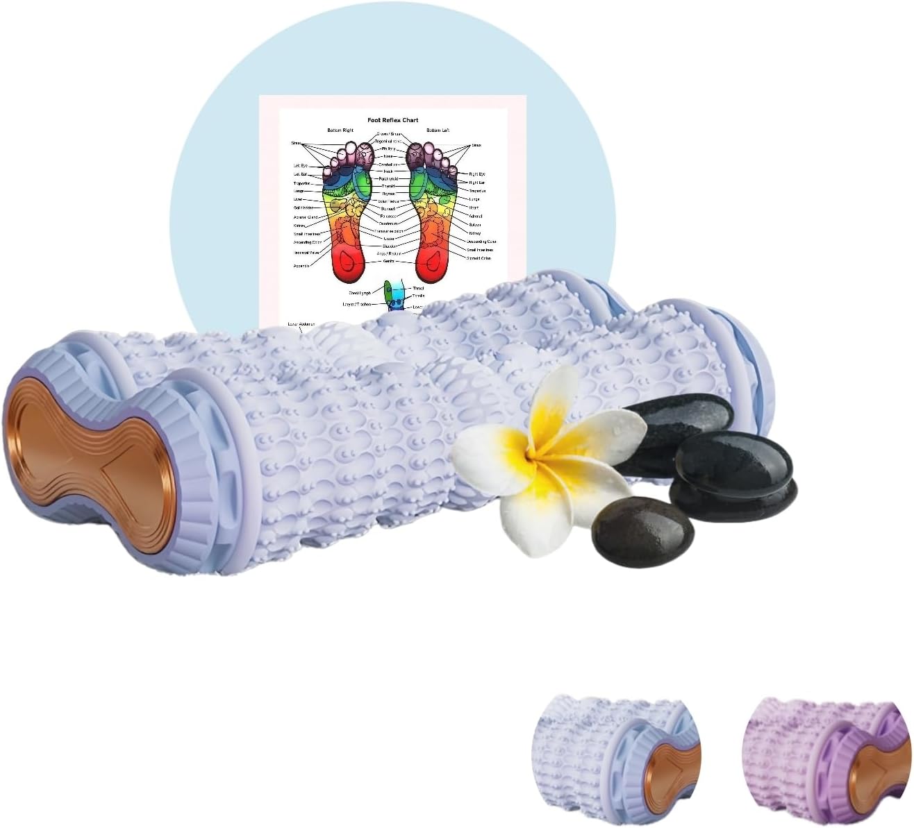 Foot Roller Massager for Plantar Fasciitis Relief, Portable Foot Massager, Eases Foot Pain, Stimulate Plantar Nerves, Enhances Circulation, Anti-Fall Safe Design Kid & Elderly Friendly(Purple)