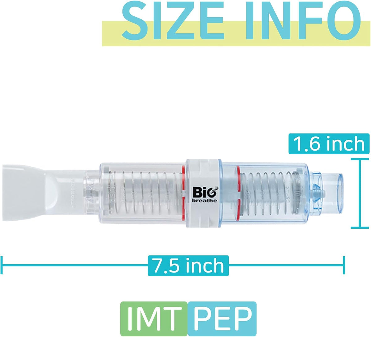 Bigbreathe IMT/PEP Breathing Exerciser | Dual Action Lung Trainer for Seniors & AdultsㅣMucus Relief, Airway Clearance, Inspiratory & Expiratory Resistance ㅣ Easy to Use, Travel-Ready