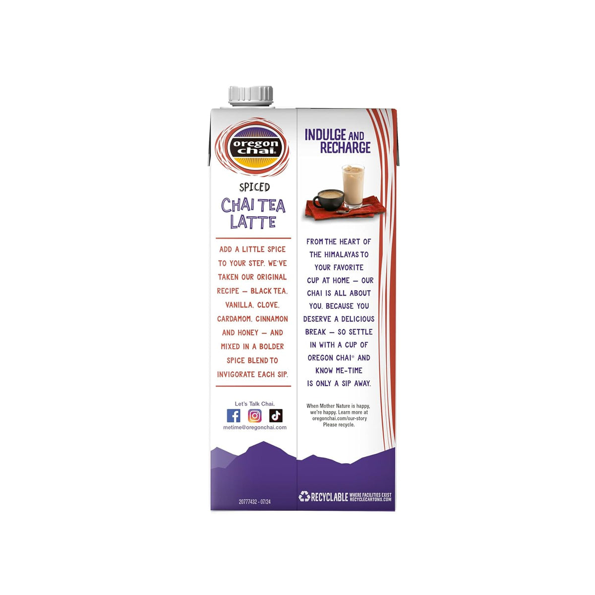 Oregon Chai Sugar Free Chai Concentrate, 32 Fluid Ounce (Pack of 6)