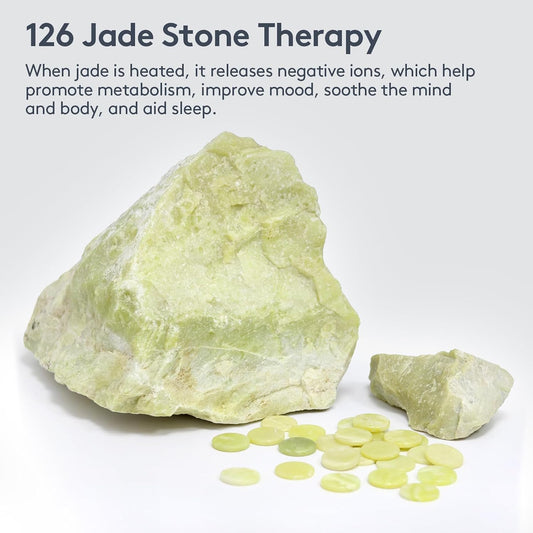 UTK Upgrade Far Infrared Heating Pad for Back, 5X Deeper Pain Relief Pure Jade Heating Pad with 153 Natural Jades, Hotter to 159℉, Weighted Electric Mat with Larger Heat Area, 4H Auto-Off, 31"x 21"