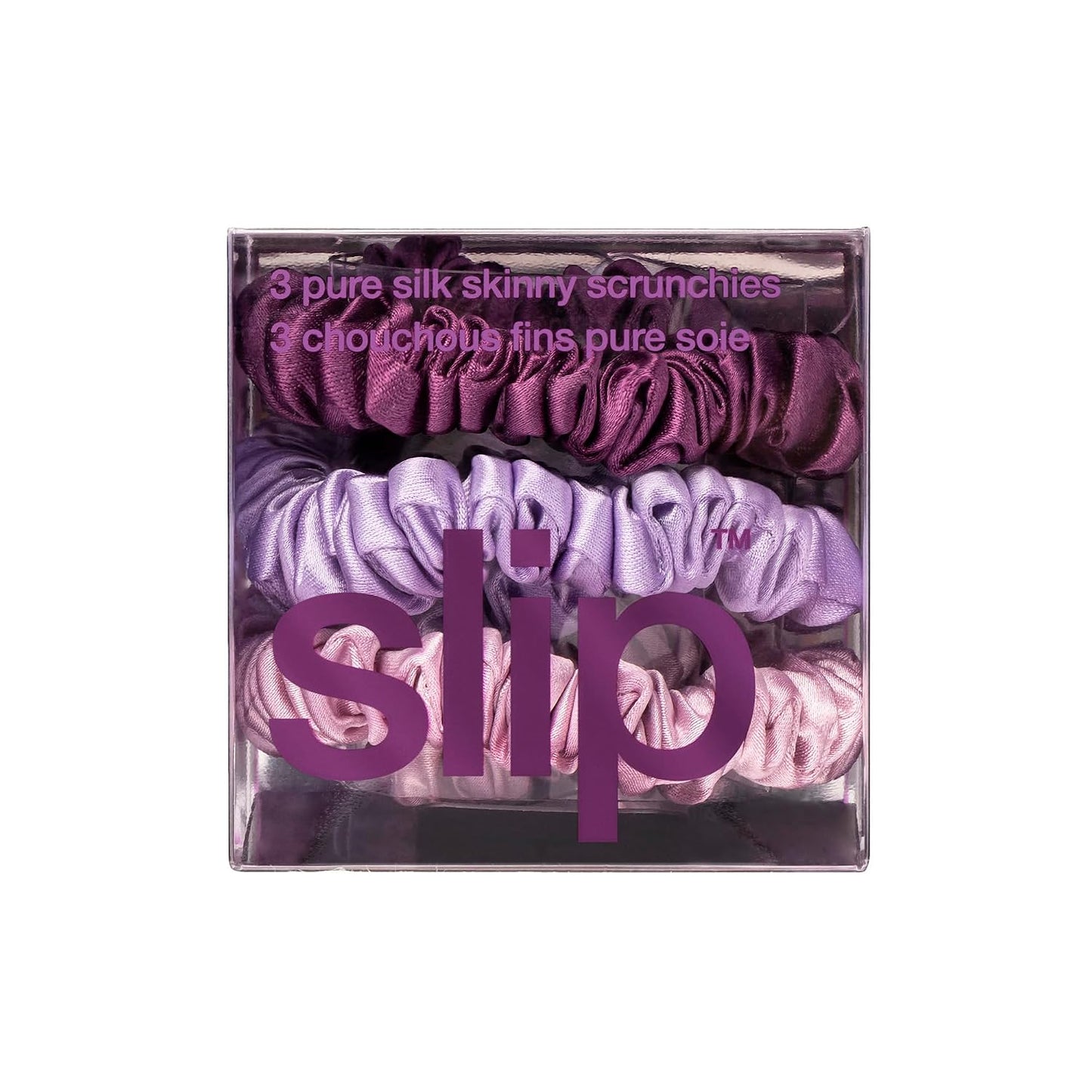 SLIP Amazon Exclusive Skinny Scrunchies: Anti-Crease, Anti-Breakage Slipsilk™ Design Protects Delicate Hair | Includes 3 Pure Silk Scrunchies, Basics