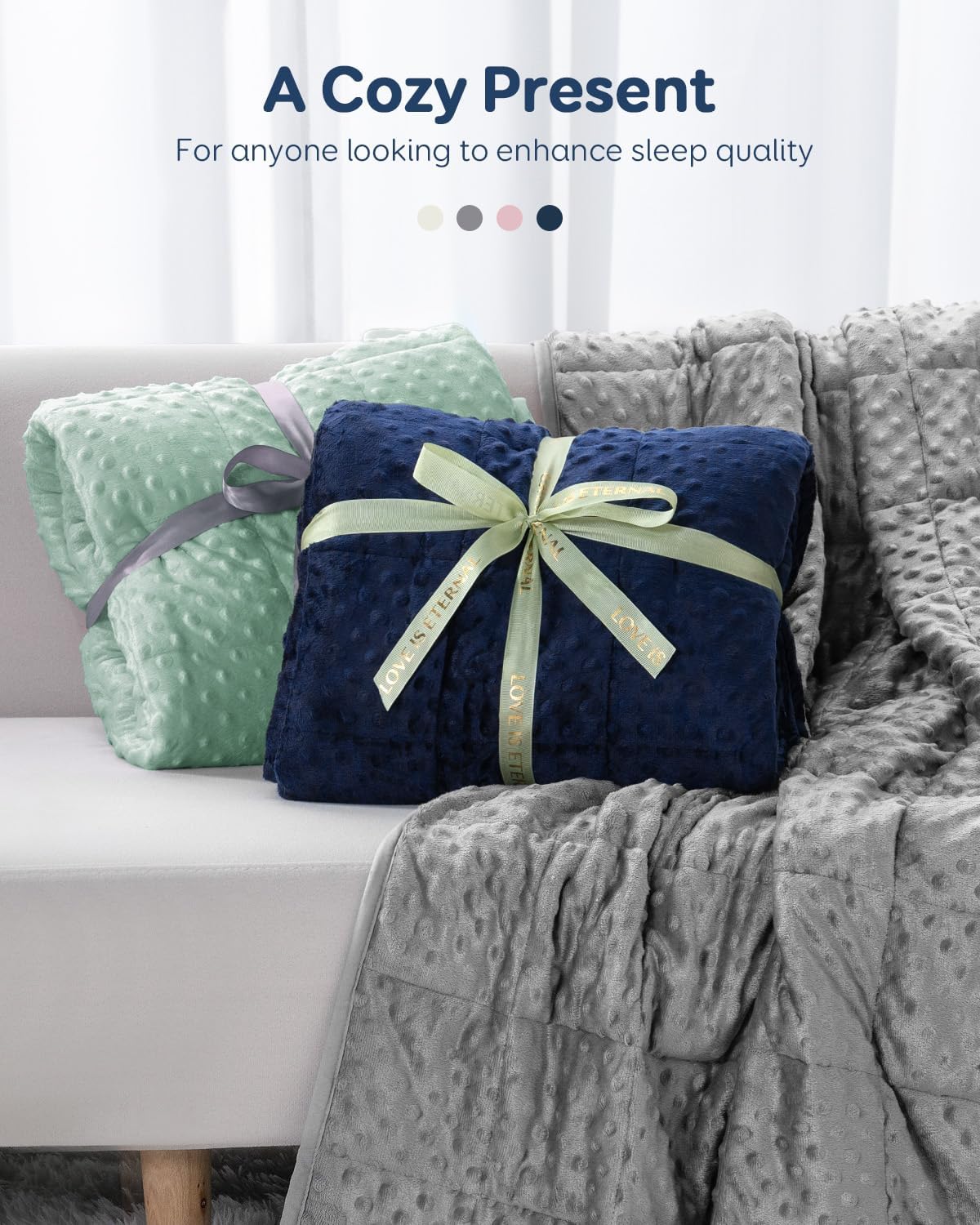 Kivik 2 lbs Weighted Lap Pad, Ultra Soft Minky Dotted Heavy Blankets Throw for Better Study Relaxing & Sleeping, Machine Washable, 20 x 30 Inches, Purple