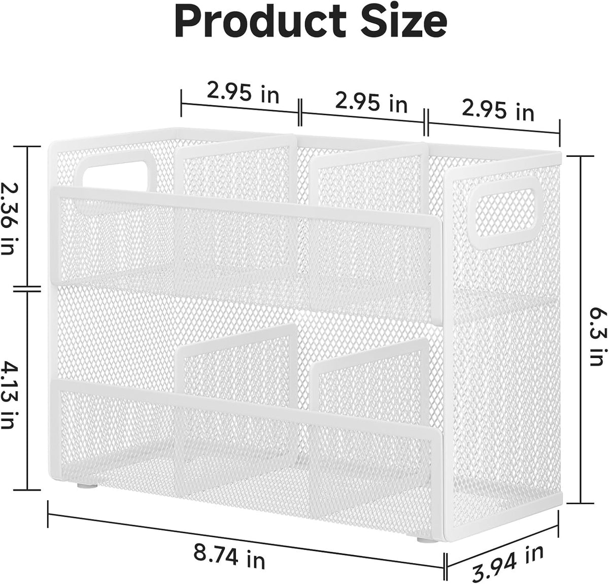 2 Tier Tea Bag Organizer, Mesh Tea Bag Holder with Handle, Teabag Holder, Tea Station Organizer for Countertop, Pantry, Kitchen, Cabinet -Black