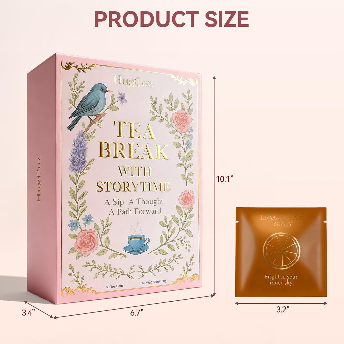 HugCoz Book Tea Gift Set, 60 Assorted Tea Bags, Christmas Day & Corporate Gifting Option, 12 Exotic Herbal Blends with Premium Whole Leaf in Eco-Friendly Pyramid Bags