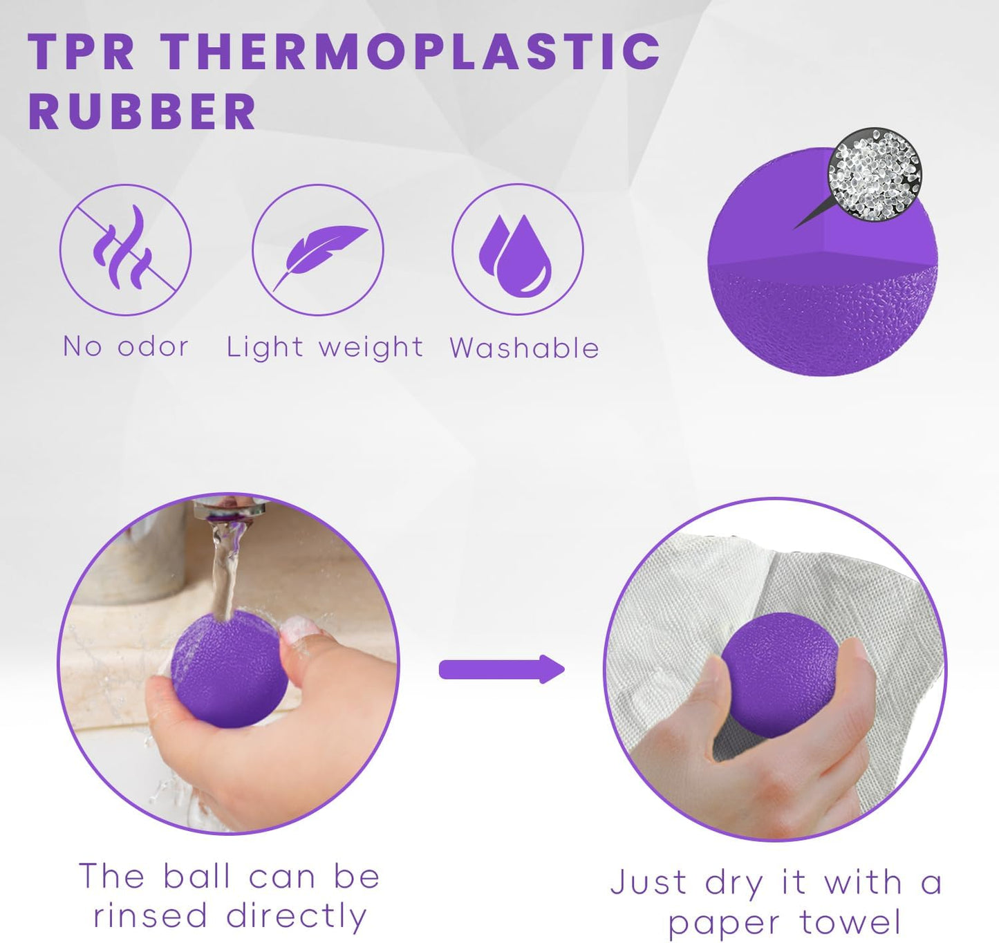 3 Pack Stress Balls for Adults, Hand Strengthening Devices Exercise Balls Physical Therapy Ball, Squeeze Balls for Hand Therapy, Hand Exerciser for Hand Finger Forearm Wrist Training and Relax