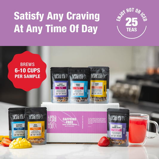 Tiesta Tea - Caffeine Free Tiesta Tasting Sampler Dry Flight Set 25 Pouches