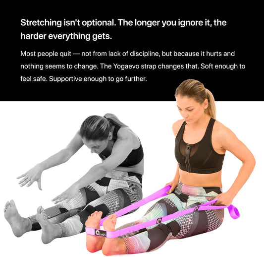 YogaEVO Elastic Stretching Strap with Loops for Physical Therapy
